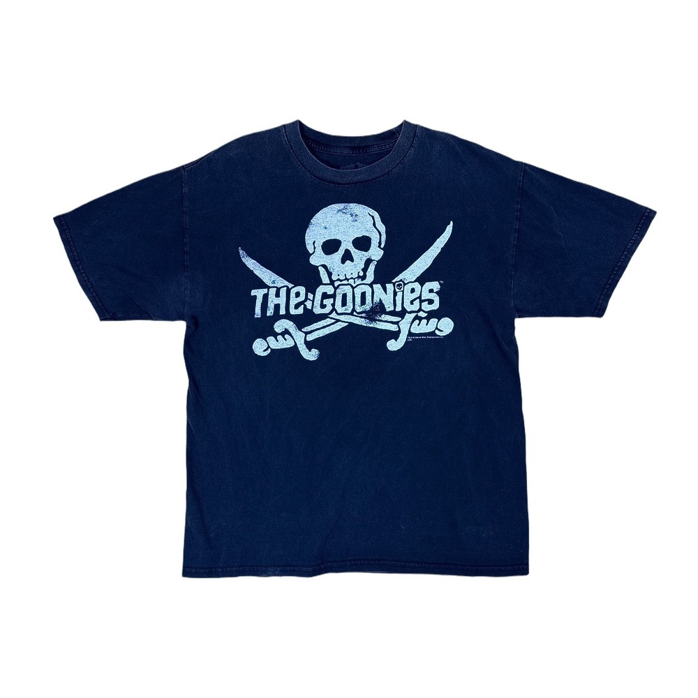 The Goonies Graphic T-Shirt Mens Large Black Good Skull Crossbones Movie Tee